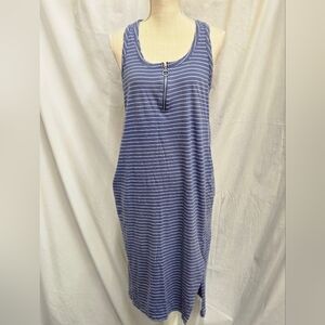 C - Blue & White Stripped Lounger Dress - (M)